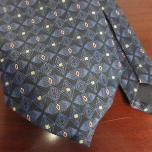 Kissa Men's tie, blue with red, black and yellow